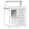 vidaXL stādī&scaron;anas galds ar plauktiem, balts, 82,5x50x109,5 cm, priede