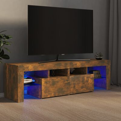 vidaXL TV skapītis ar LED apgaismojumu, ozolkoka krāsa, 140x36,5x40 cm