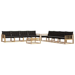 vidaXL Āra dīvānu komplekts 9 pcs Balta un melna 79 x 79 x 37 cm