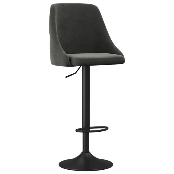 vidaXL bāra krēsli, 2 gab., tum&scaron;i pelēks samts