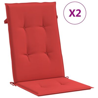 vidaXL dārza krēslu spilveni, 2 gab., sarkani, 120x50x3 cm, audums