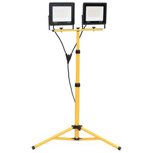 vidaXL LED prožektors ar statīvu, 2x100 W, silti balta gaisma