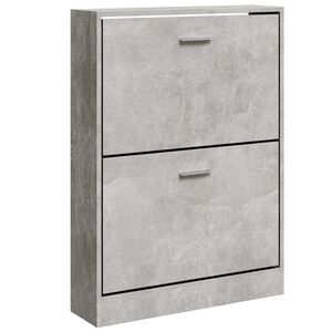 vidaXL apavu plaukts, betona pelēks, 59x17x81 cm, inženierijas koks