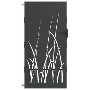 vidaXL Dārza vārti ar slēdzeni Melna 85 x 200 cm Pulverkrāsots tērauds
