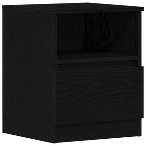 vidaXL Nakts skapītis Melns ozolkoks 40 x 40 x 50 cm Inženierijas koks