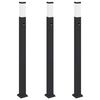 vidaXL stabveida gaismekļi ar sensoru, 3 gab., 110 cm, melni, IP44