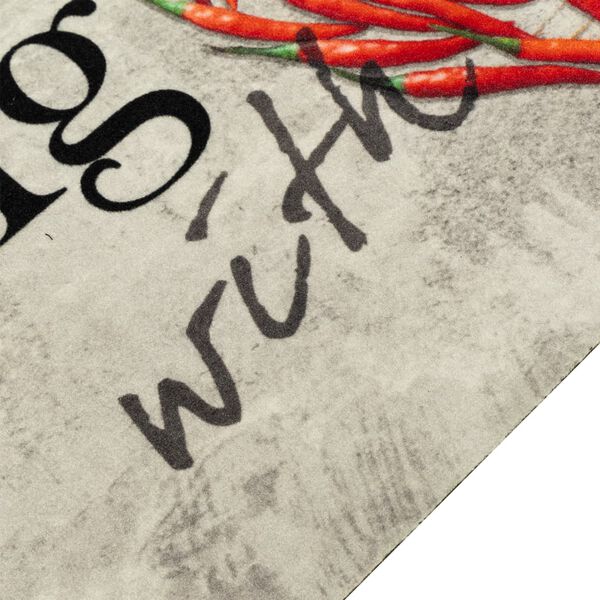 vidaXL virtuves paklājs, mazgājams, ar uzrakstu, 60x180 cm, samts