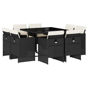 vidaXL 13-daļīgs dārza mēbeļu komplekts ar matračiem, pelēks PE