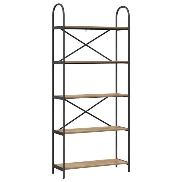 vidaXL Grāmatu plaukts Artisānā ozols 80 x 30 x 183 cm