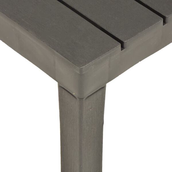 vidaXL dārza galds, antracītpelēks, 78x78x31 cm, plastmasa