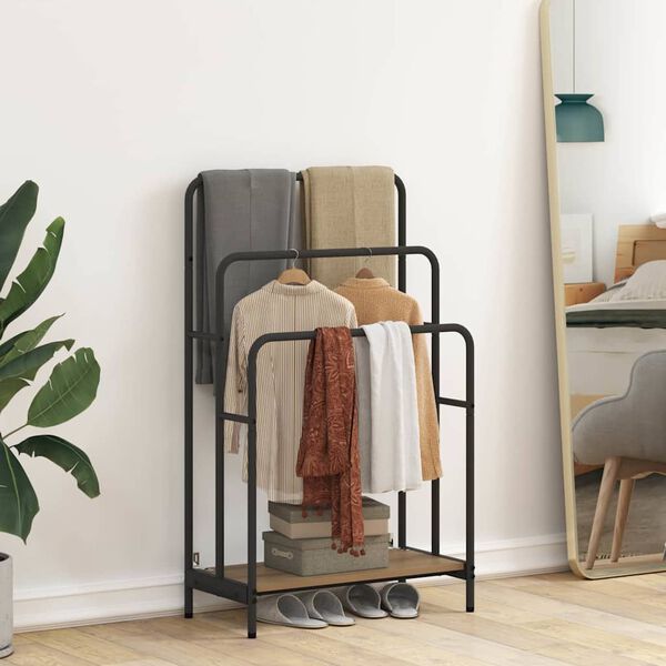 vidaXL Auduma statīvs ar plauktu Artisānā ozols 60 x 30 x 100,5 cm