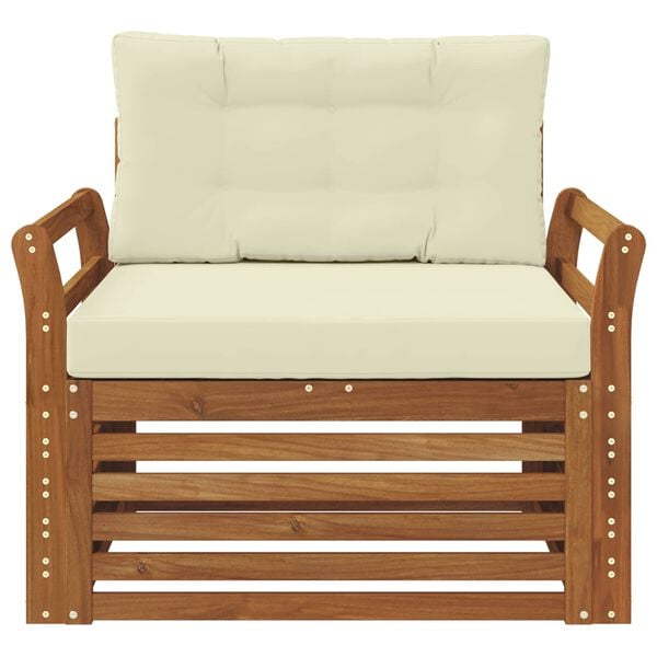 vidaXL Āra dīvānu komplekts Cieta akācijas koks un poliesters Dabiska