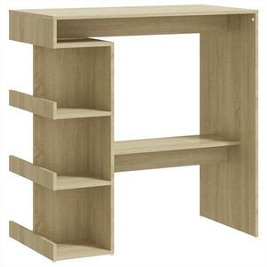 vidaXL bāra galds ar plauktu, ozola, 100x50x101,5cm, inženierijas koks