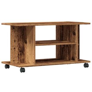 vidaXL TV skapītis ar ritenī&scaron;iem, veca koka, 80x40x45cm