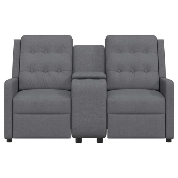 vidaXL divvietīgs masāžas krēsls ar glāžu turētāju, gai&scaron;i pelēks