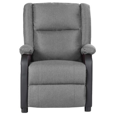 vidaXL atpūtas krēsls, atgāžams, gaiši pelēka mākslīgā āda un audums