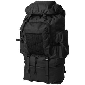 vidaXL armijas stila mugursoma XXL, 100 L, melna