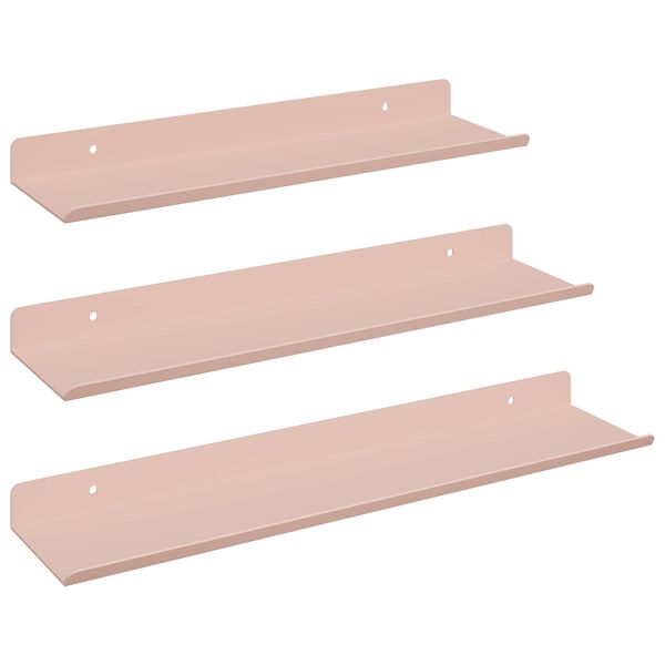 vidaXL Peldējo&scaron;ais plaukts 3 pcs Rozā 40 x 9 x 2,5 cm Tērauds