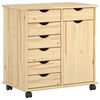 vidaXL Rito&scaron;ais skapis 63,5 x 39 x 65,5 cm Cieta priede Brūna