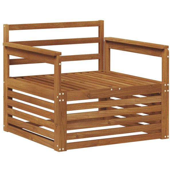 vidaXL 2 Gabals Dīvāns ar rokām Cietā akācijas koks Dabiska