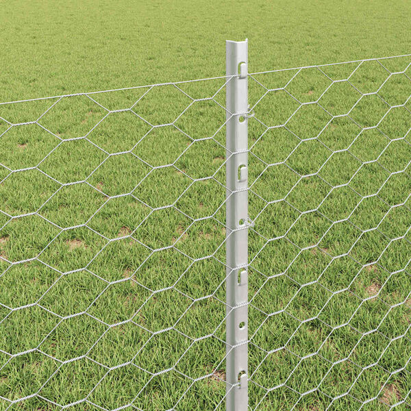 vidaXL Žogs ar stabu Sudraba 0,8 x 50 m Tērauds