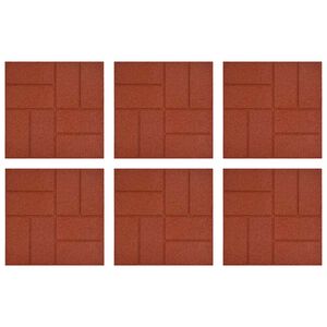 vidaXL Soļu Akmens 6 pcs Sarkana 40,5 x 40,5 x 2 cm Gumija