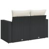 vidaXL divvietīgs dārza dīvāns ar matračiem, melna PE rotangpalma
