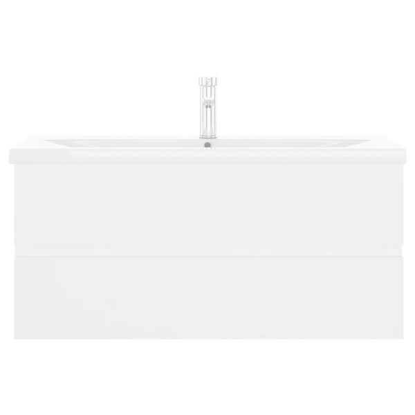 vidaXL skapītis ar iebūvētu izlietni, balts, skaidu plāksne