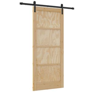 vidaXL Slīdo&scaron;ās durvis Dabiska 86 x 198,5 cm Priedes masīvkoks