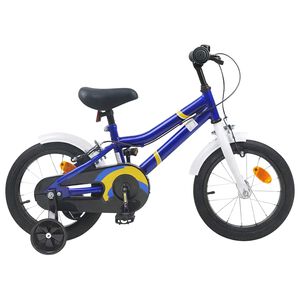 vidaXL Bērnu Velosipēds 14 Collas no 3-5 gadiem Zils Balts
