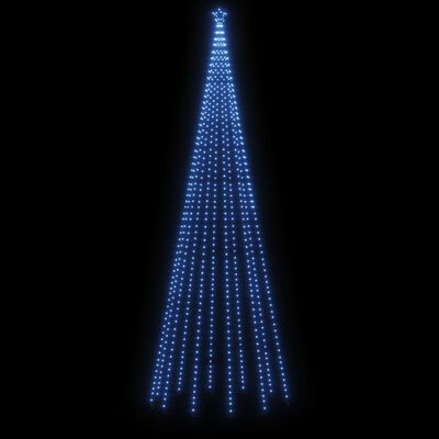 vidaXL Ziemassvētku egle ar pīķi, 732 zilas LED lampiņas, 500 cm