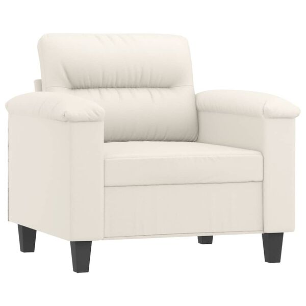 vidaXL atpūtas krēsls, krēmkrāsas, 60 cm, mākslīgā āda