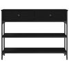 vidaXL Konsoles galds ar atvilktni Melns ozolkoks 72.5 x 25 x 75 cm