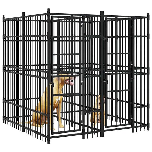 vidaXL suņu voljērs, 3,69 m&sup2;, tērauds