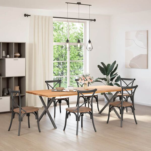 vidaXL ēdamgalda kājas, 2 gab., X-veida, antracīta krāsā, 90x(72-73) cm, tērauds