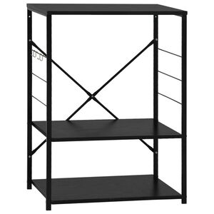 vidaXL virtuves plaukts, melns, 60x39,6x79,5 cm, inženierijas koks