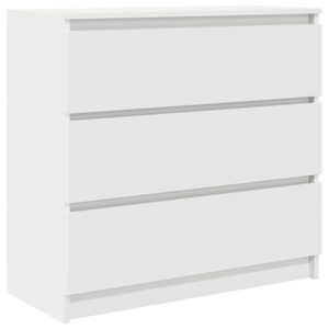 vidaXL kumode, balta, 80x35x76 cm, inženierijas koks
