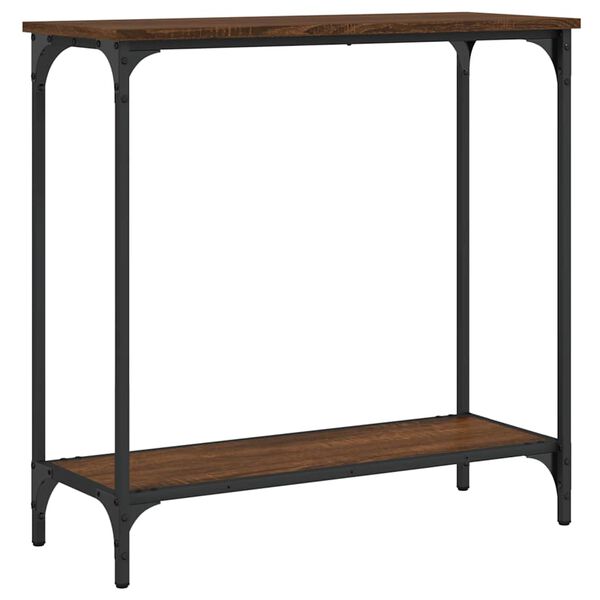 vidaXL konsoles galdiņ&scaron;, brūna koka, 75x30,5x75 cm, inženierijas koks