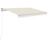 vidaXL markīze ar LED un vēja sensoru, 350x250 cm, krēmkrāsas