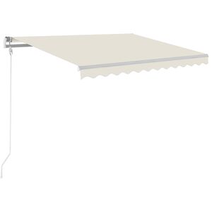 vidaXL markīze ar LED un vēja sensoru, 350x250 cm, krēmkrāsas