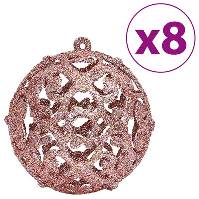 vidaXL eglītes bumbiņas, 100 gab., rozā, 3/ 4/ 6 cm