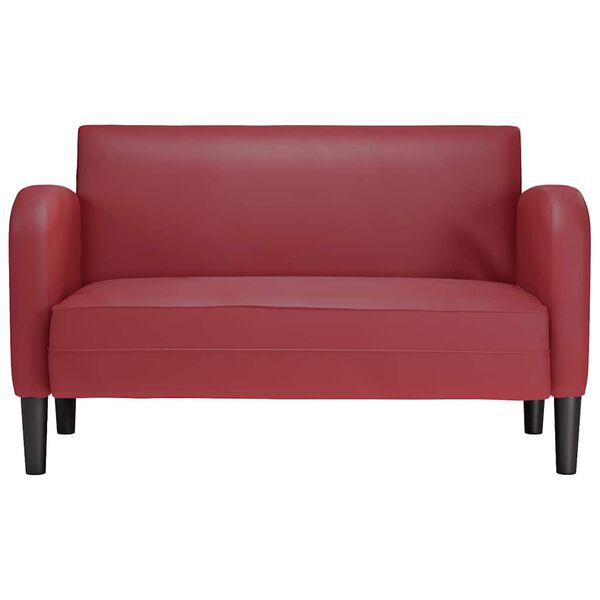 vidaXL Loveseat dīvāns, vīnsarkans, 110 cm, mākslīgā āda