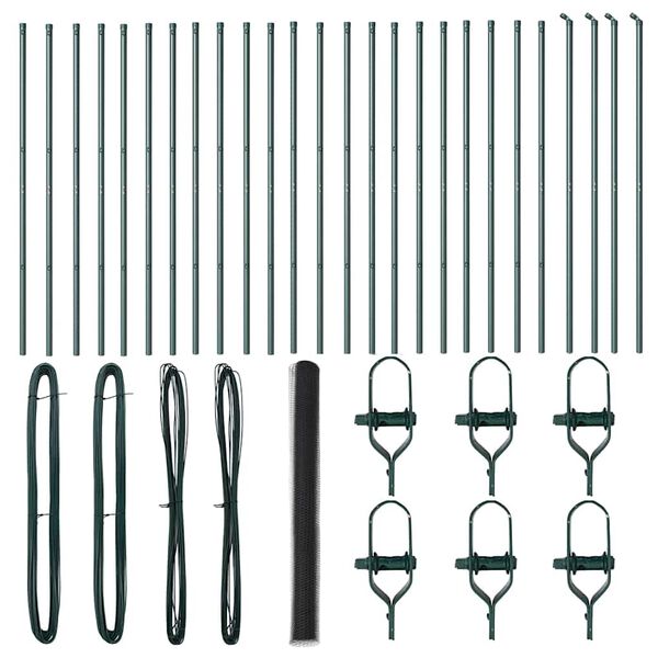 vidaXL Žoga āķis Pelēka 50 x 1,6 m (25 mm siets) Tērauds un PVC