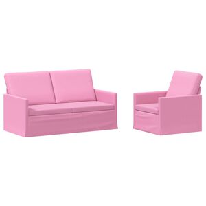 vidaXL Dīvānu komplekts 2 pcs Rozā Audums