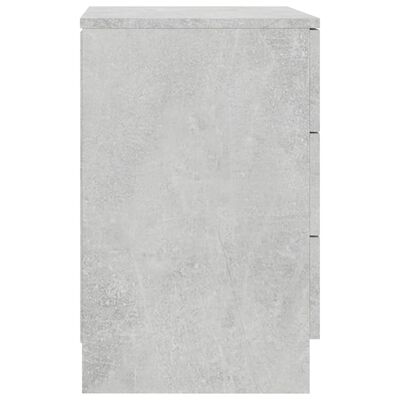 vidaXL naktsskapītis, betona pelēks, 38x35x56 cm, skaidu plāksne