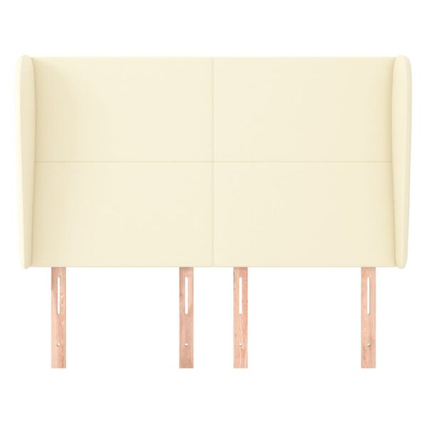 vidaXL galvgalis ar malām, 147x23x118/128 cm, krēmkrāsas mākslīgā āda