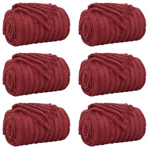 vidaXL Pledu segas 6 gab. Bordo sarkans 150 x 130 cm 2.85 kg Flīss