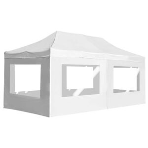 vidaXL saliekama nojume ar sānu sienām, 6x3 m, alumīnijs, balta