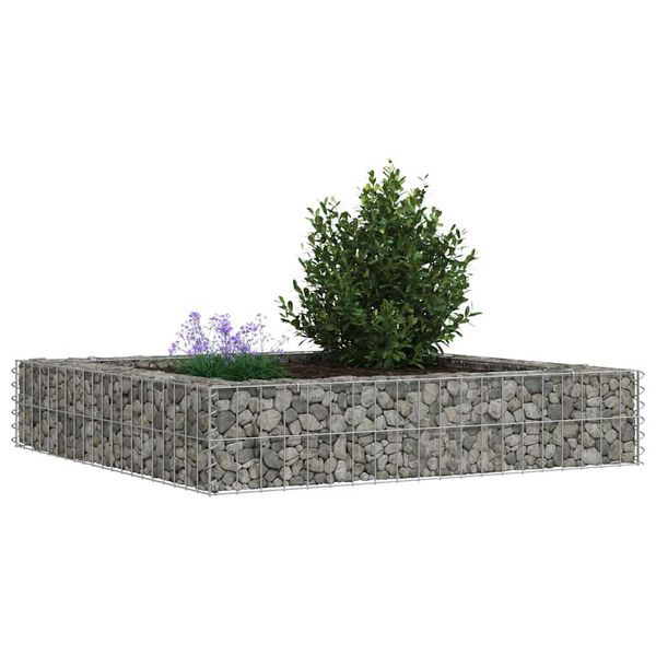 vidaXL gabions, augstā puķu kaste, cinkots tērauds, 100x100x20 cm