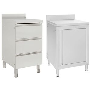 vidaXL virtuves skapī&scaron;i, 2 gab., nerūsējo&scaron;s tērauds